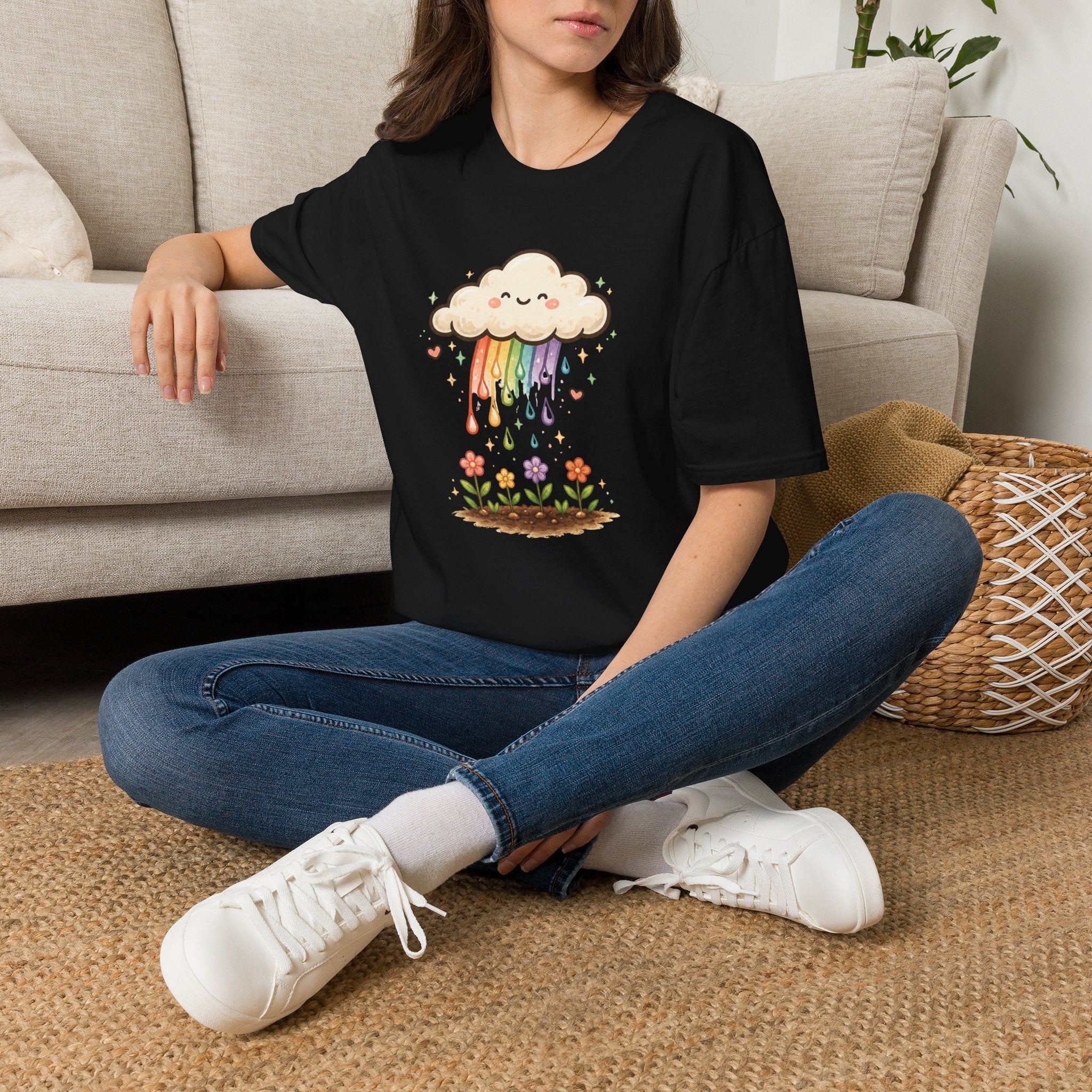 Rainbow Rain Flowers C1 T-Shirt