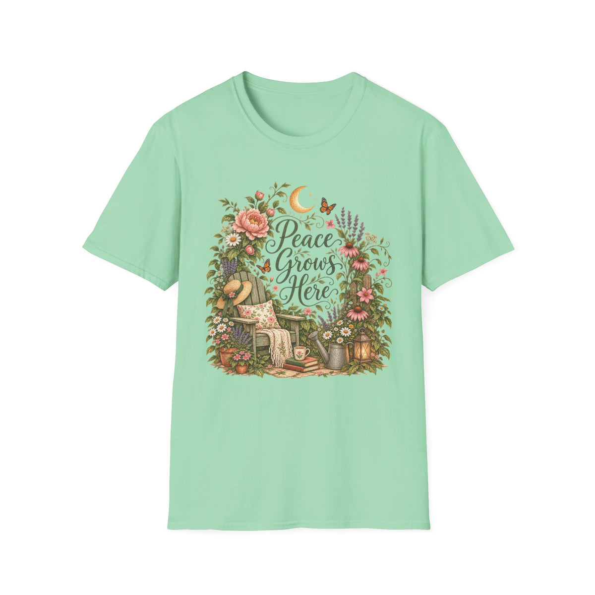 Peace Grows Here Garden Wreath C1 T-Shirt