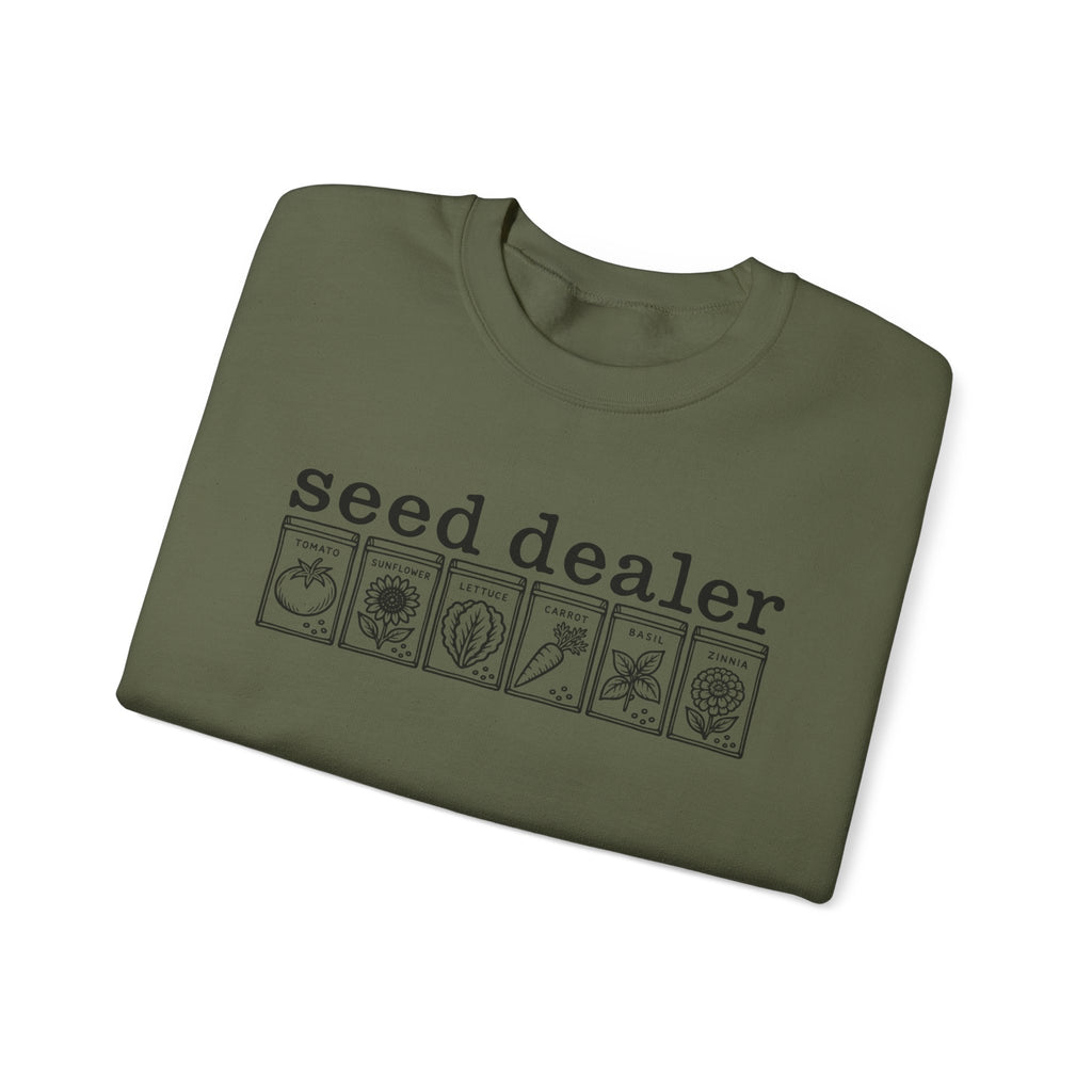 Seed Dealer Crewneck Sweatshirt – Botanical Seed Packet Graphic