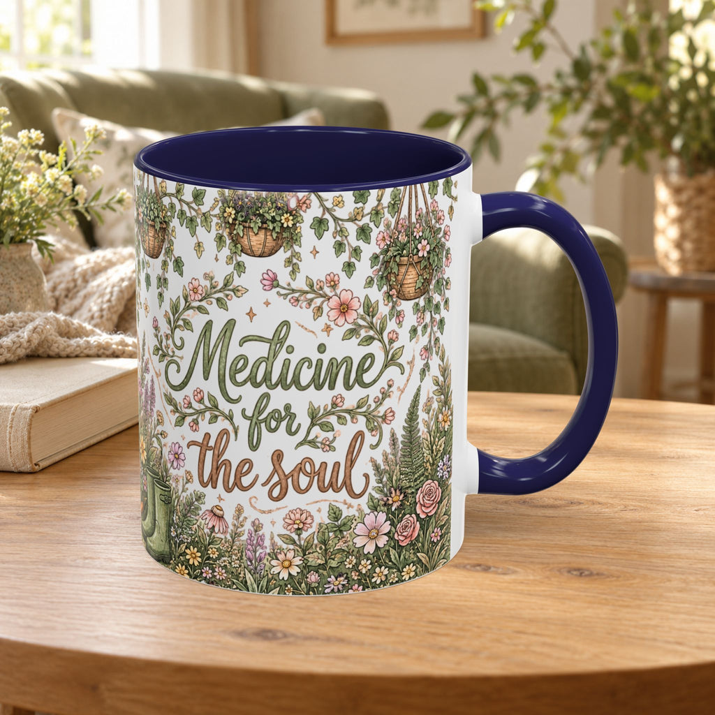 Medicine For The Soul Floral Coffee Mug (11oz or 15oz)