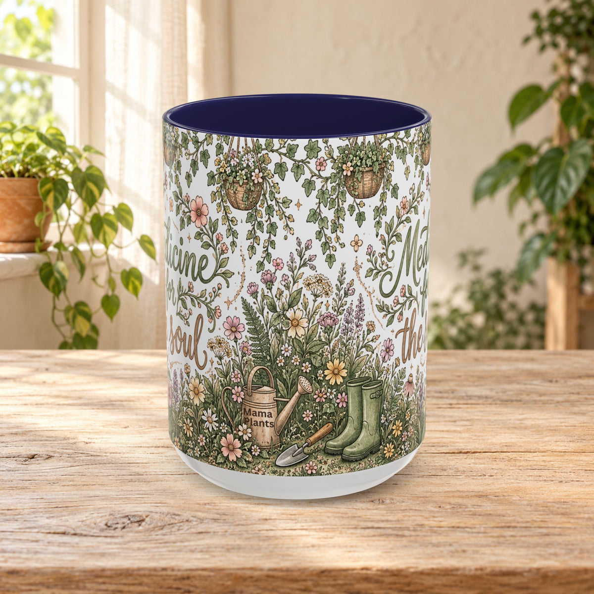 Medicine For The Soul Floral Coffee Mug (11oz or 15oz)