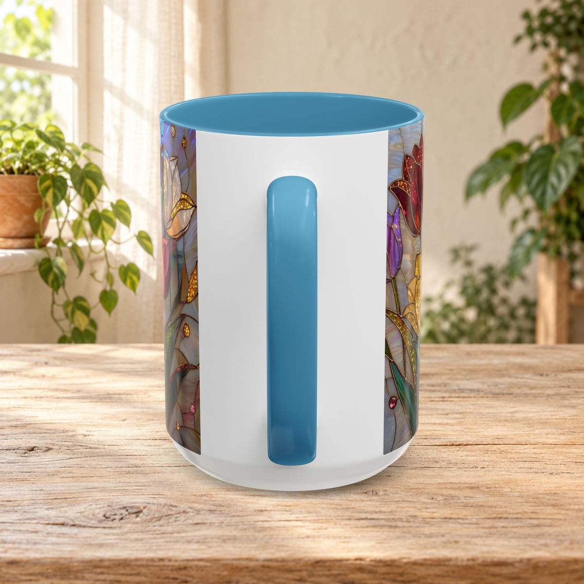 Stained Glass Tulips Flowers Coffee Accent Mug – 11/15oz