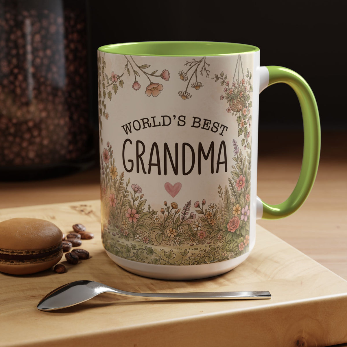 World's Best Grandma Floral Accent Coffee Mug – 11/15 oz