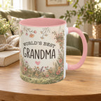 World's Best Grandma Floral Accent Coffee Mug – 11/15 oz