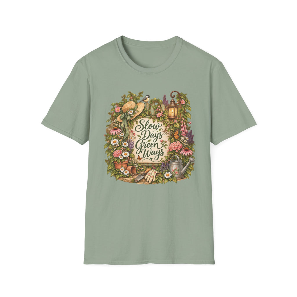 Slow Days Green Ways Garden Vignette C1 T-Shirt