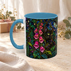 Stained Glass Moonlit Black Cat Poison Garden Coffee Accent Mug – 11/15oz