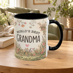 World's Best Grandma Floral Accent Coffee Mug – 11/15 oz