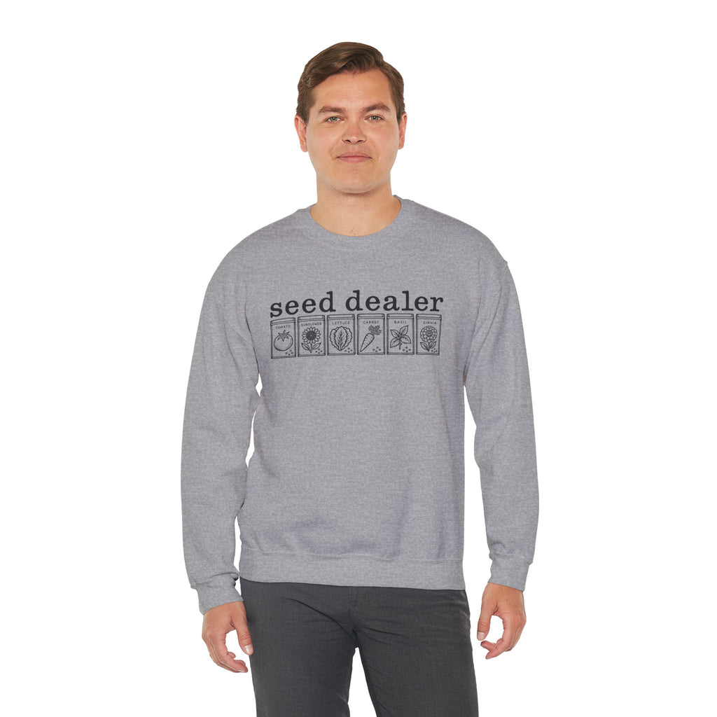 Seed Dealer Crewneck Sweatshirt – Botanical Seed Packet Graphic
