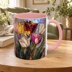 Stained Glass Tulips Flowers Coffee Accent Mug – 11/15oz