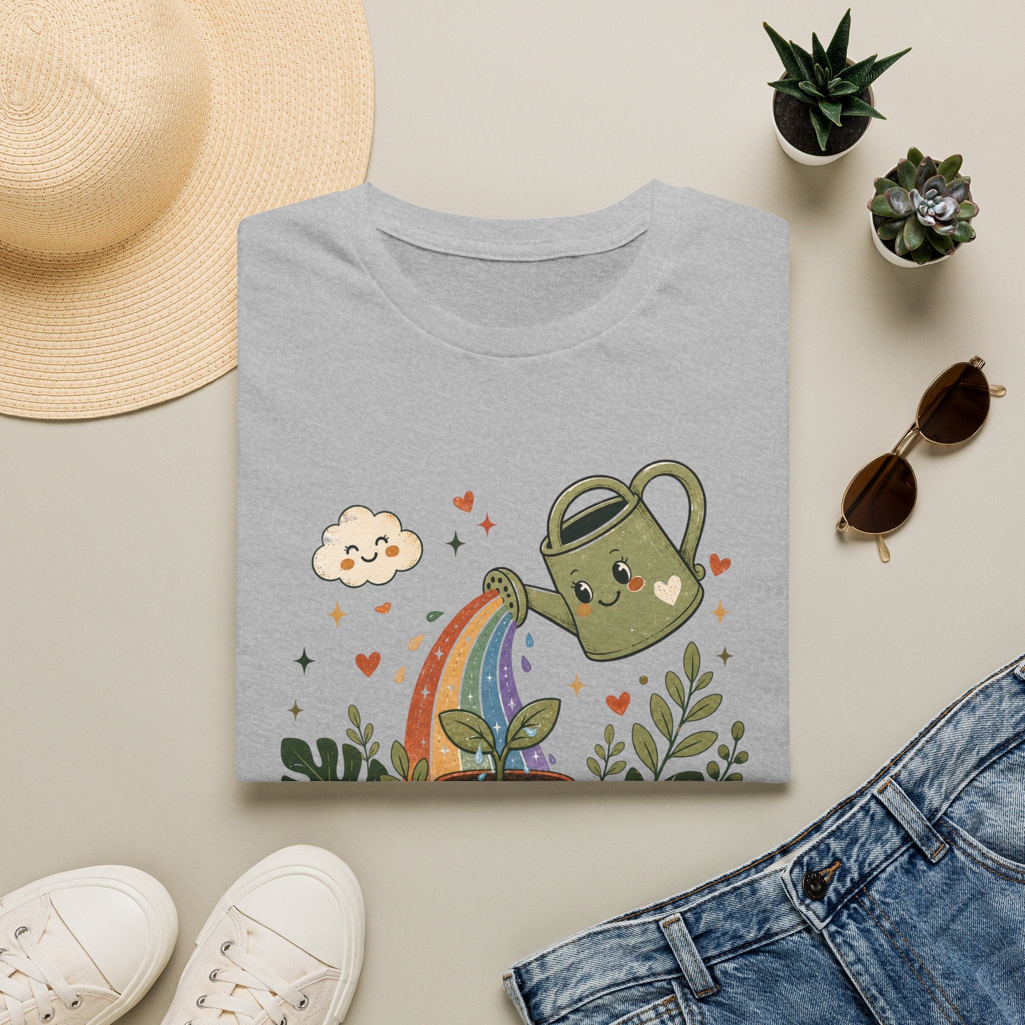 Rainbow Water Can Mama Plants C1 T-Shirt