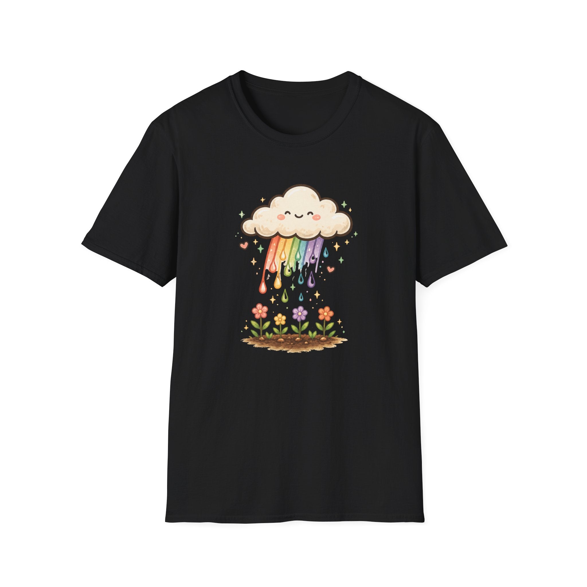 Rainbow Rain Flowers C1 T-Shirt