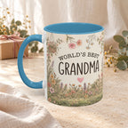 World's Best Grandma Floral Accent Coffee Mug – 11/15 oz