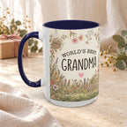 World's Best Grandma Floral Accent Coffee Mug – 11/15 oz