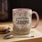 World's Best Grandma Floral Accent Coffee Mug – 11/15 oz