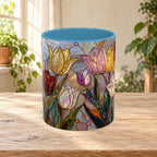 Stained Glass Tulips Flowers Coffee Accent Mug – 11/15oz