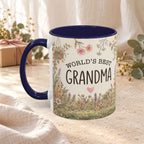 World's Best Grandma Floral Accent Coffee Mug – 11/15 oz