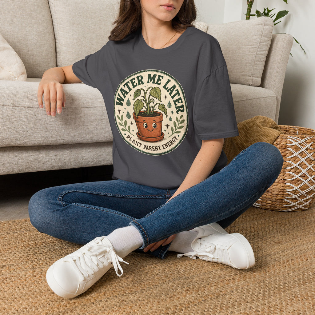 Water Me Later Retro Badge Design C1 T-Shirt