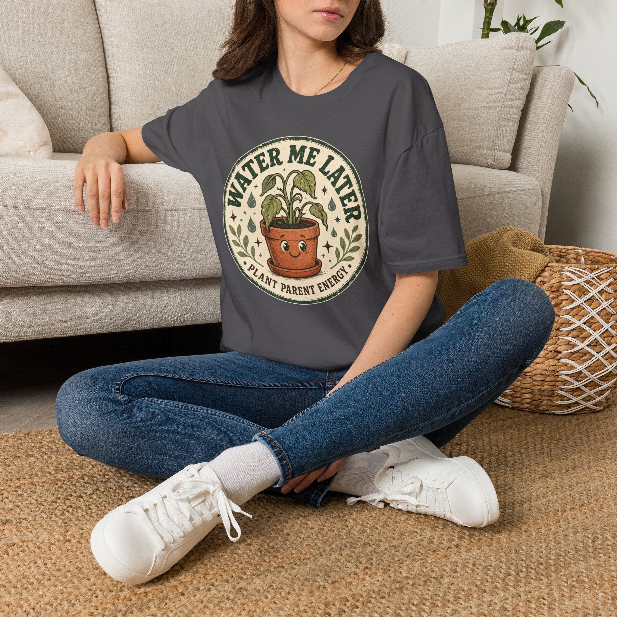Water Me Later Retro Badge Design C1 T-Shirt
