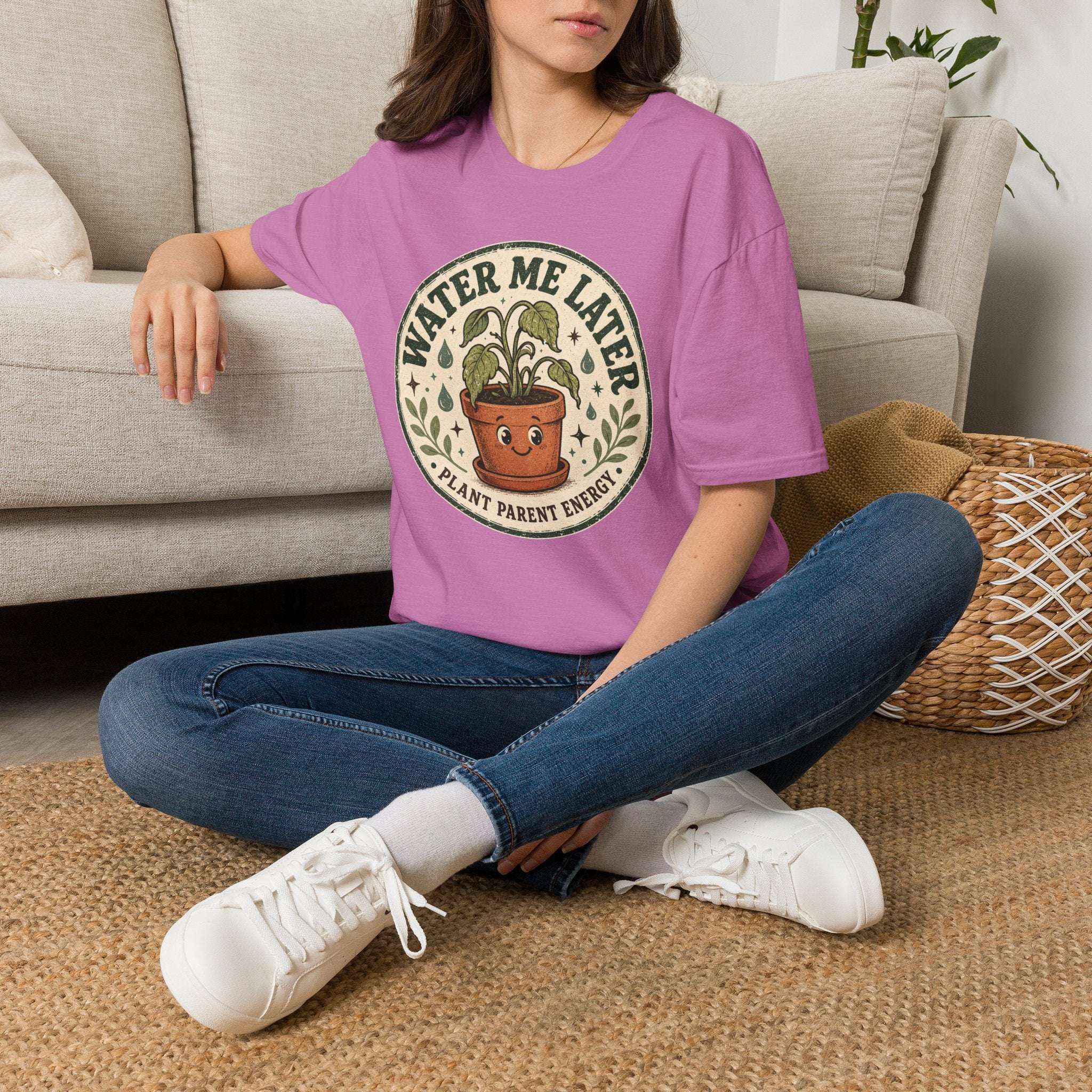 Water Me Later Retro Badge Design C1 T-Shirt