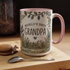 World's Best Grandpa Accent Coffee Mug – Rustic Botanical 11/15oz Gift