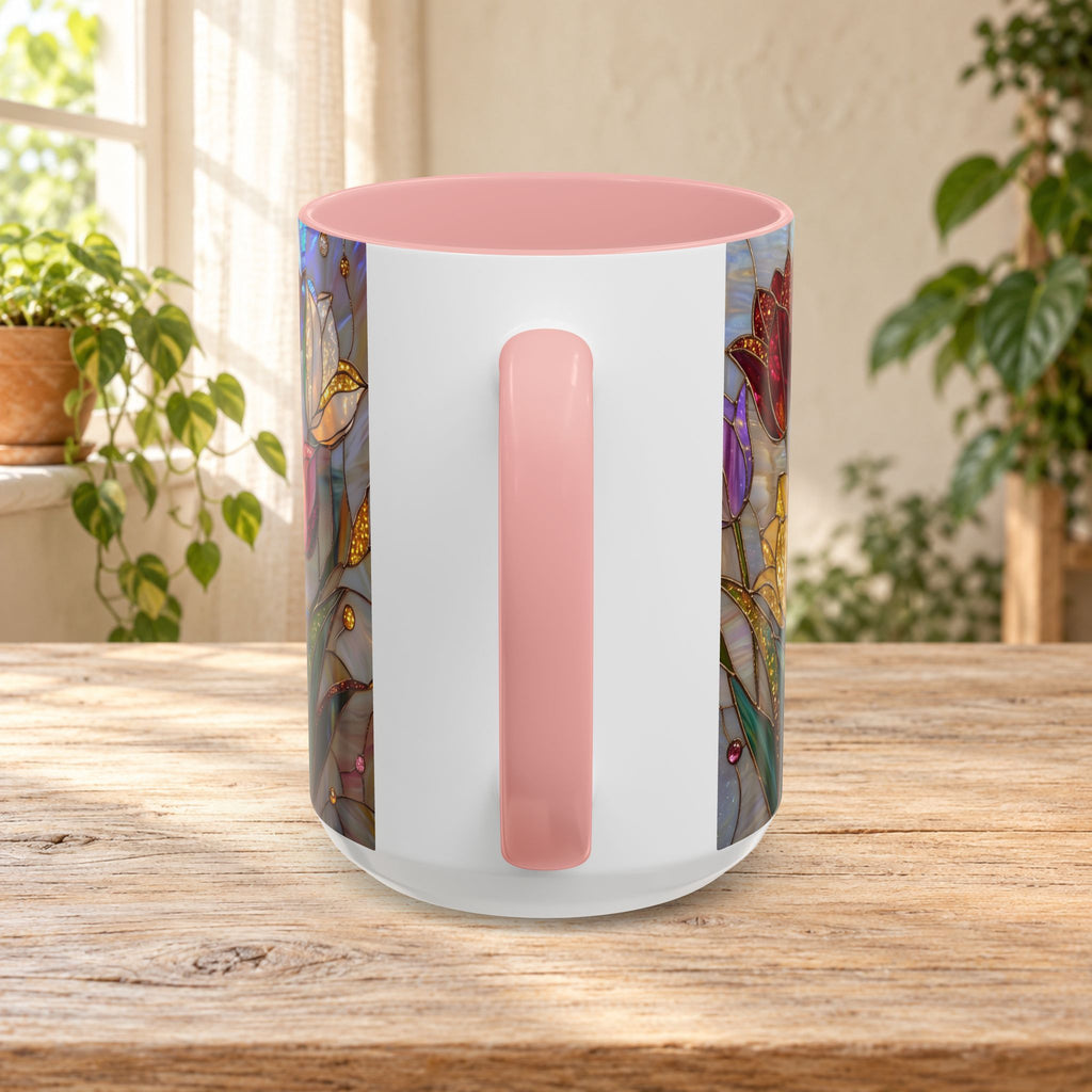 Stained Glass Tulips Flowers Coffee Accent Mug – 11/15oz