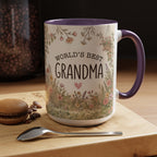 World's Best Grandma Floral Accent Coffee Mug – 11/15 oz