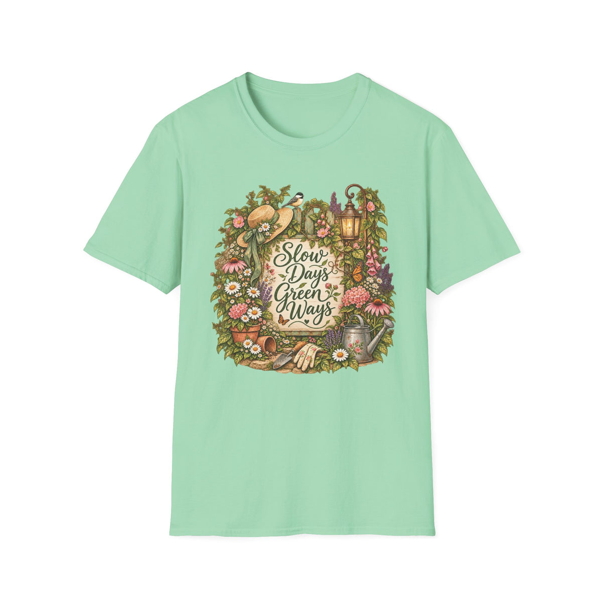 Slow Days Green Ways Garden Vignette C1 T-Shirt