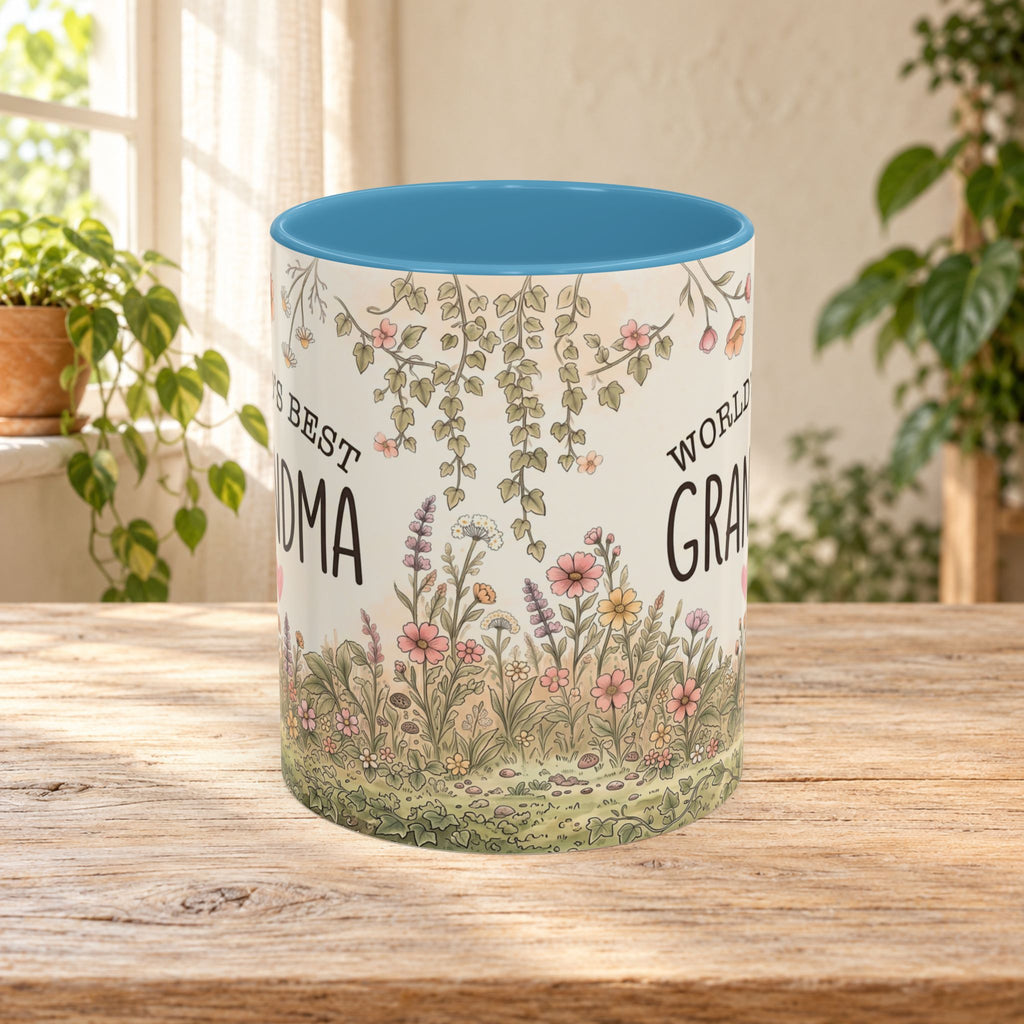 World's Best Grandma Floral Accent Coffee Mug – 11/15 oz