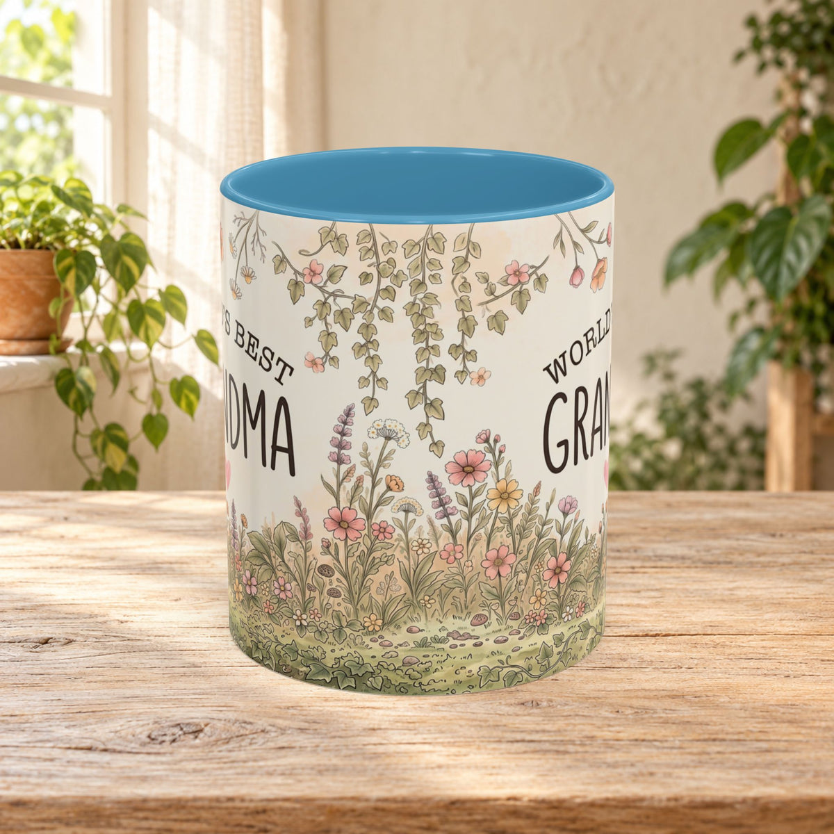 World's Best Grandma Floral Accent Coffee Mug – 11/15 oz