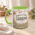World's Best Grandma Floral Accent Coffee Mug – 11/15 oz