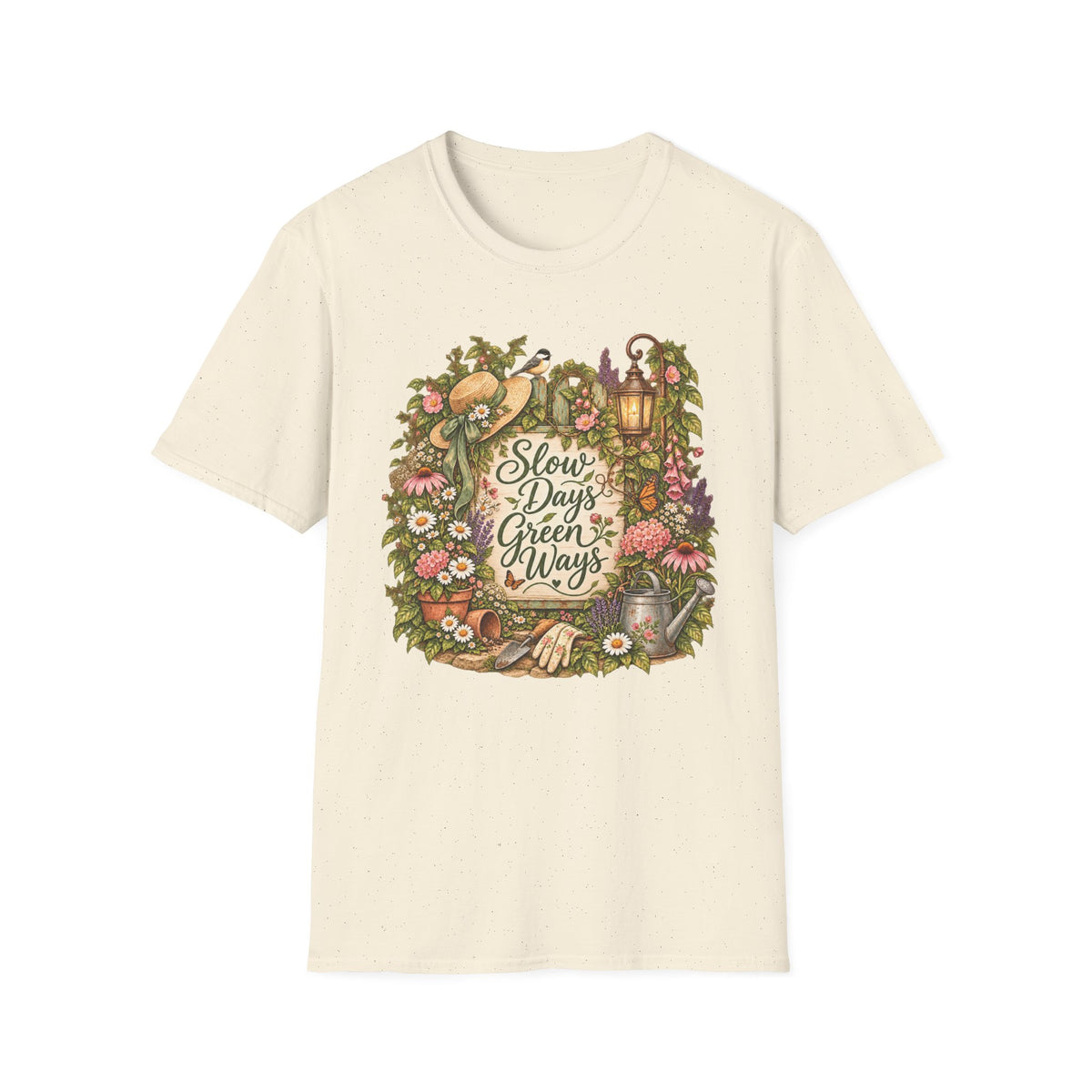 Slow Days Green Ways Garden Vignette C1 T-Shirt