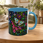 Stained Glass Moonlit Black Cat Poison Garden Coffee Accent Mug – 11/15oz