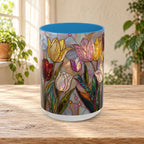 Stained Glass Tulips Flowers Coffee Accent Mug – 11/15oz