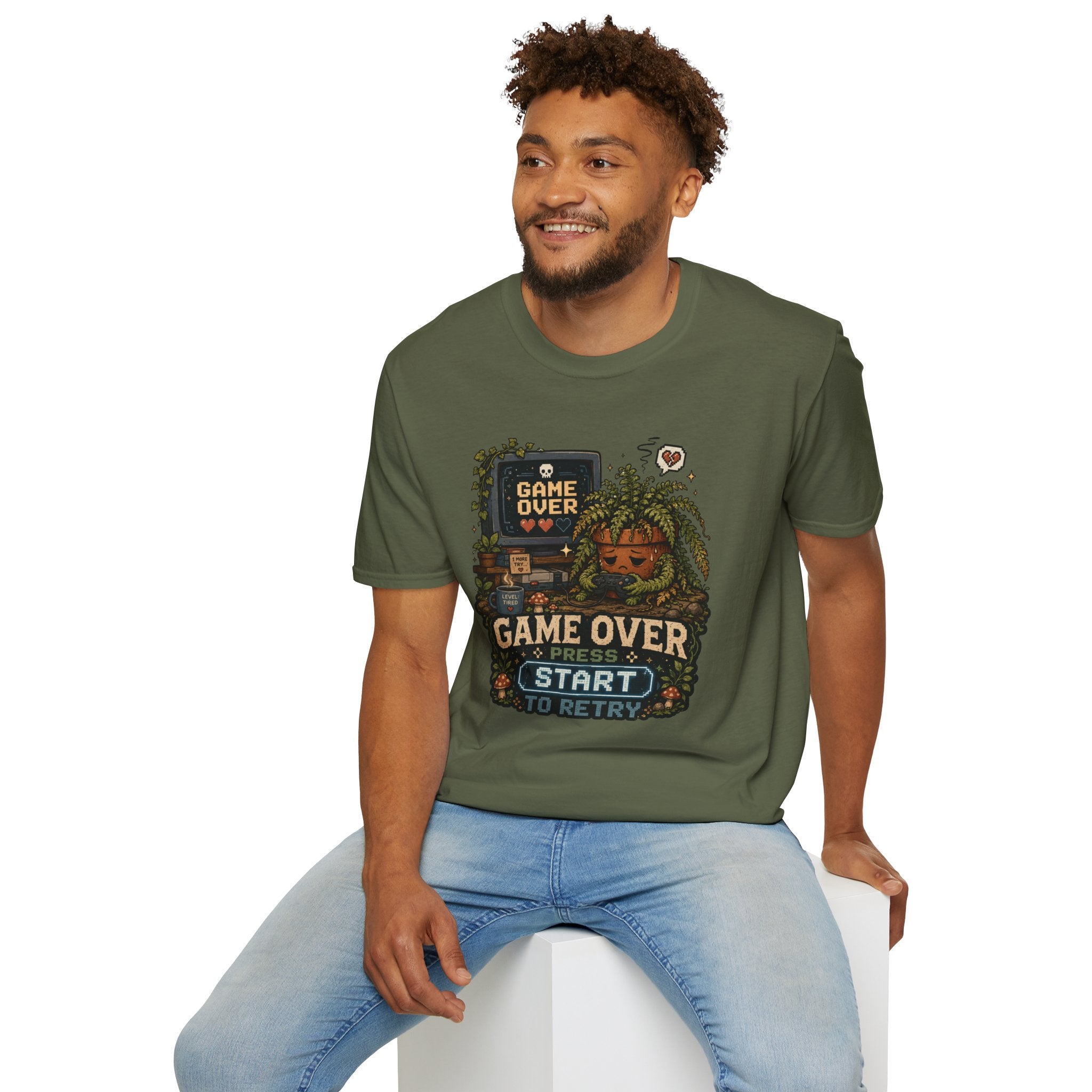 GAME OVER PRESS START TO RETRY C1 T-Shirt