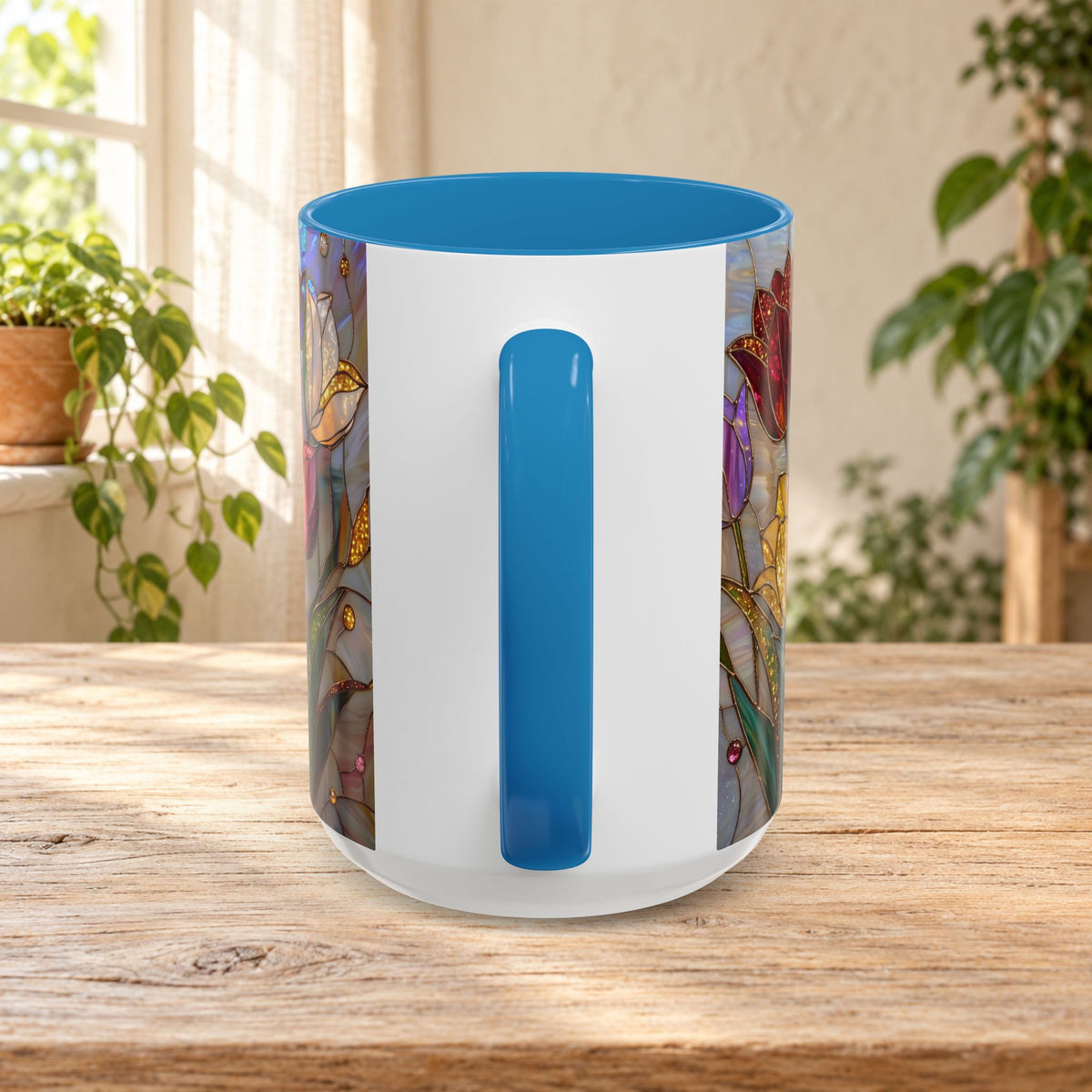 Stained Glass Tulips Flowers Coffee Accent Mug – 11/15oz