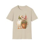 Duck and flowers in a rustic garden C1 T-Shirt