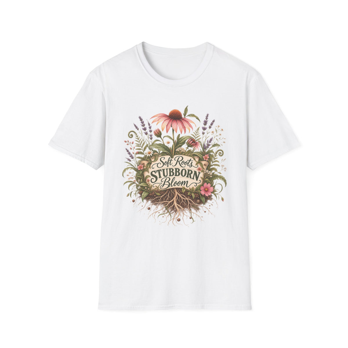 Soft Roots Stubborn Bloom Emblem C1 T-Shirt
