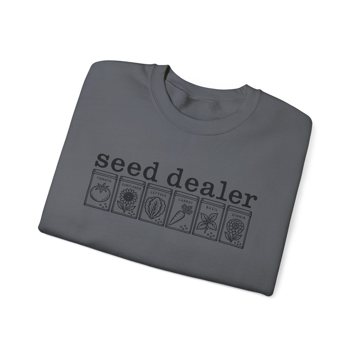 Seed Dealer Crewneck Sweatshirt – Botanical Seed Packet Graphic