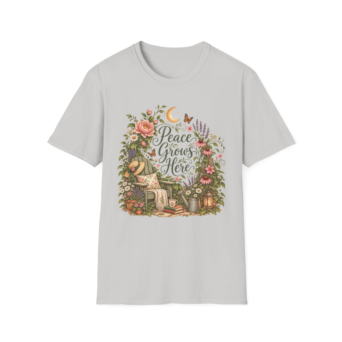 Peace Grows Here Garden Wreath C1 T-Shirt