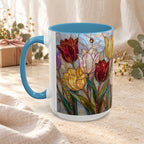 Stained Glass Tulips Flowers Coffee Accent Mug – 11/15oz