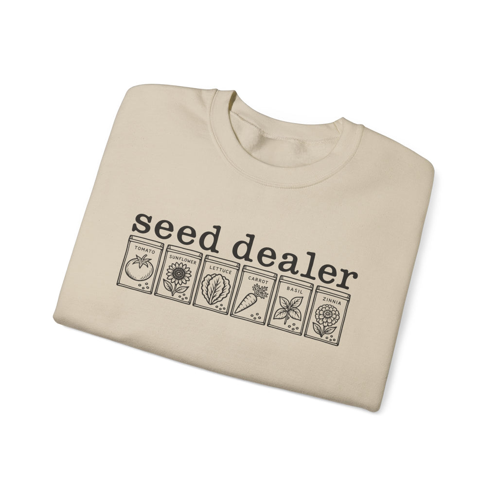 Seed Dealer Crewneck Sweatshirt – Botanical Seed Packet Graphic
