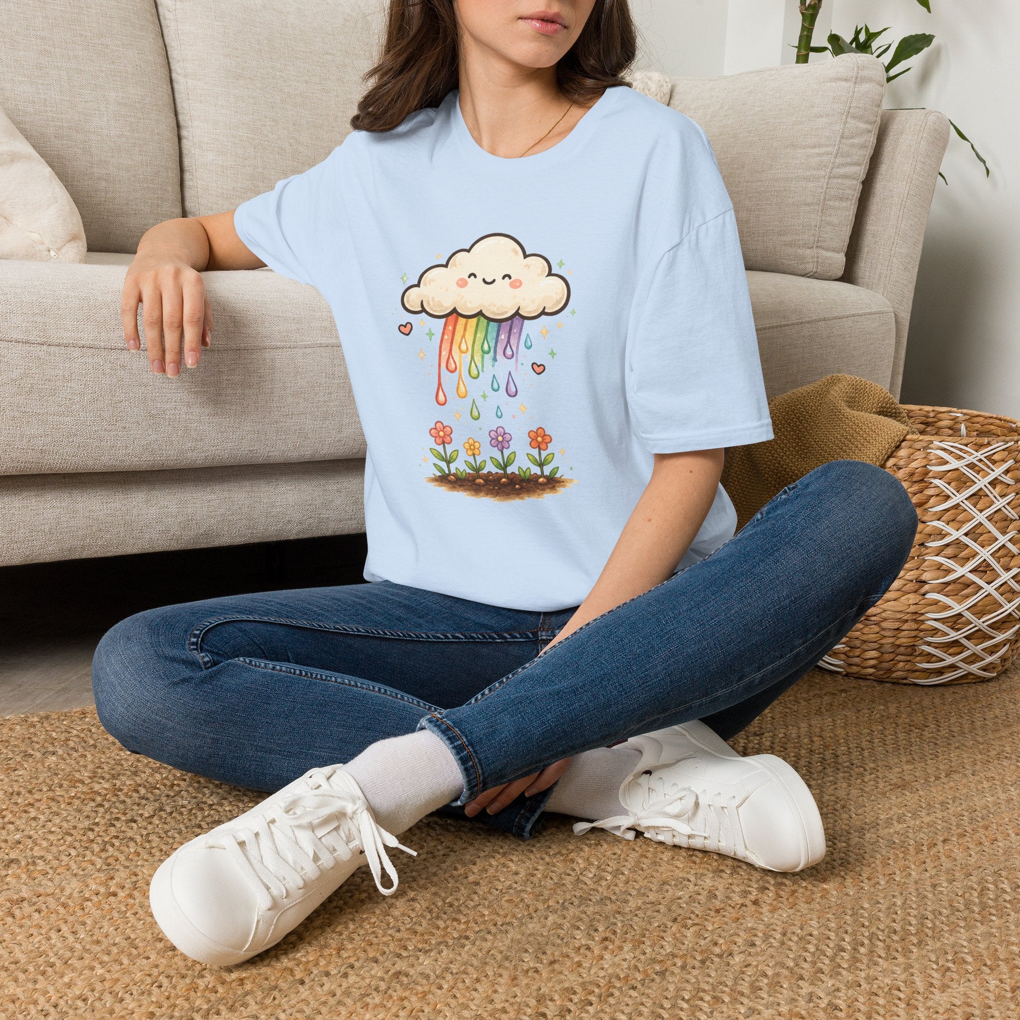 Rainbow Rain Flowers C1 T-Shirt