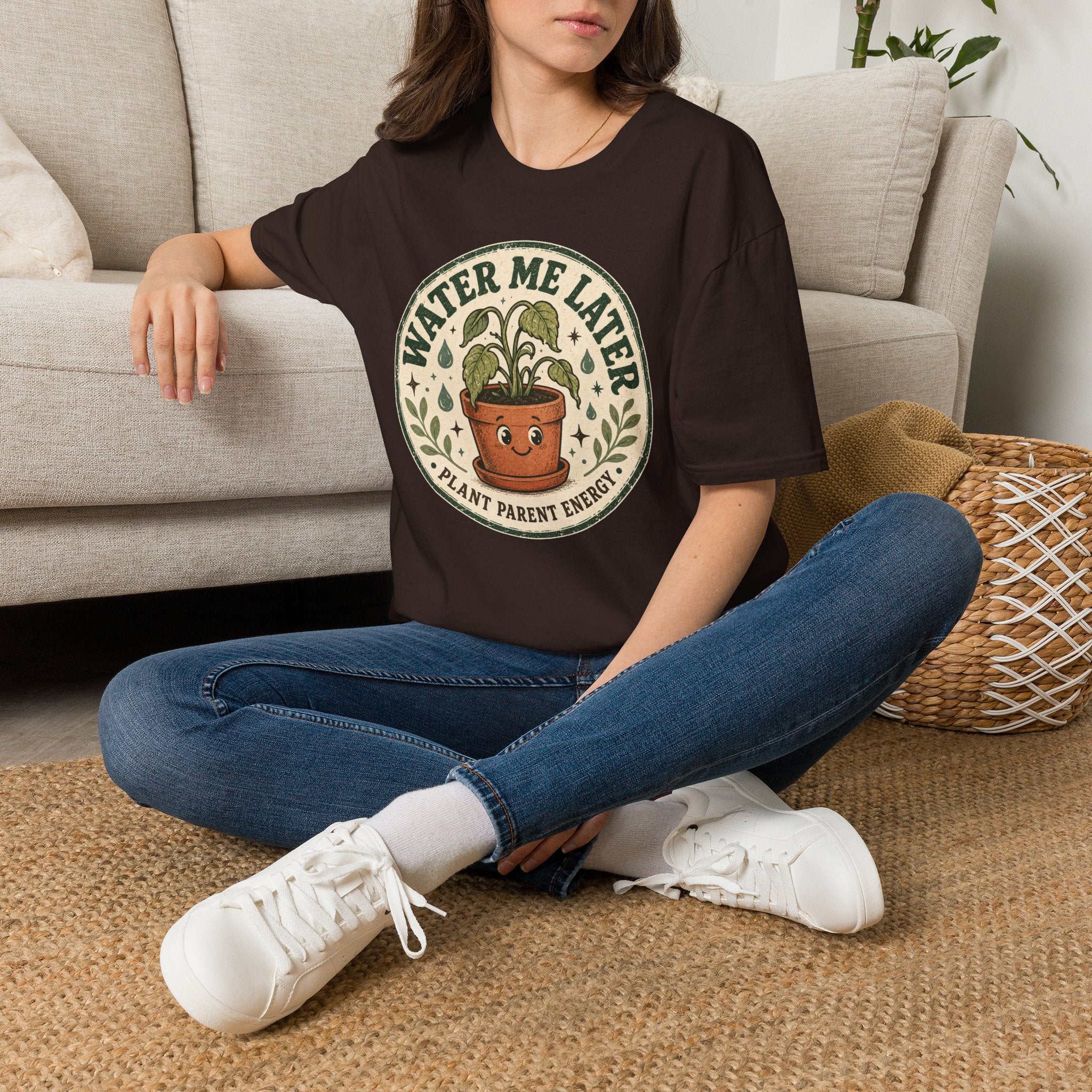 Water Me Later Retro Badge Design C1 T-Shirt