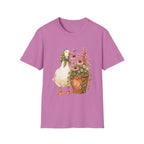 Duck and flowers in a rustic garden C1 T-Shirt