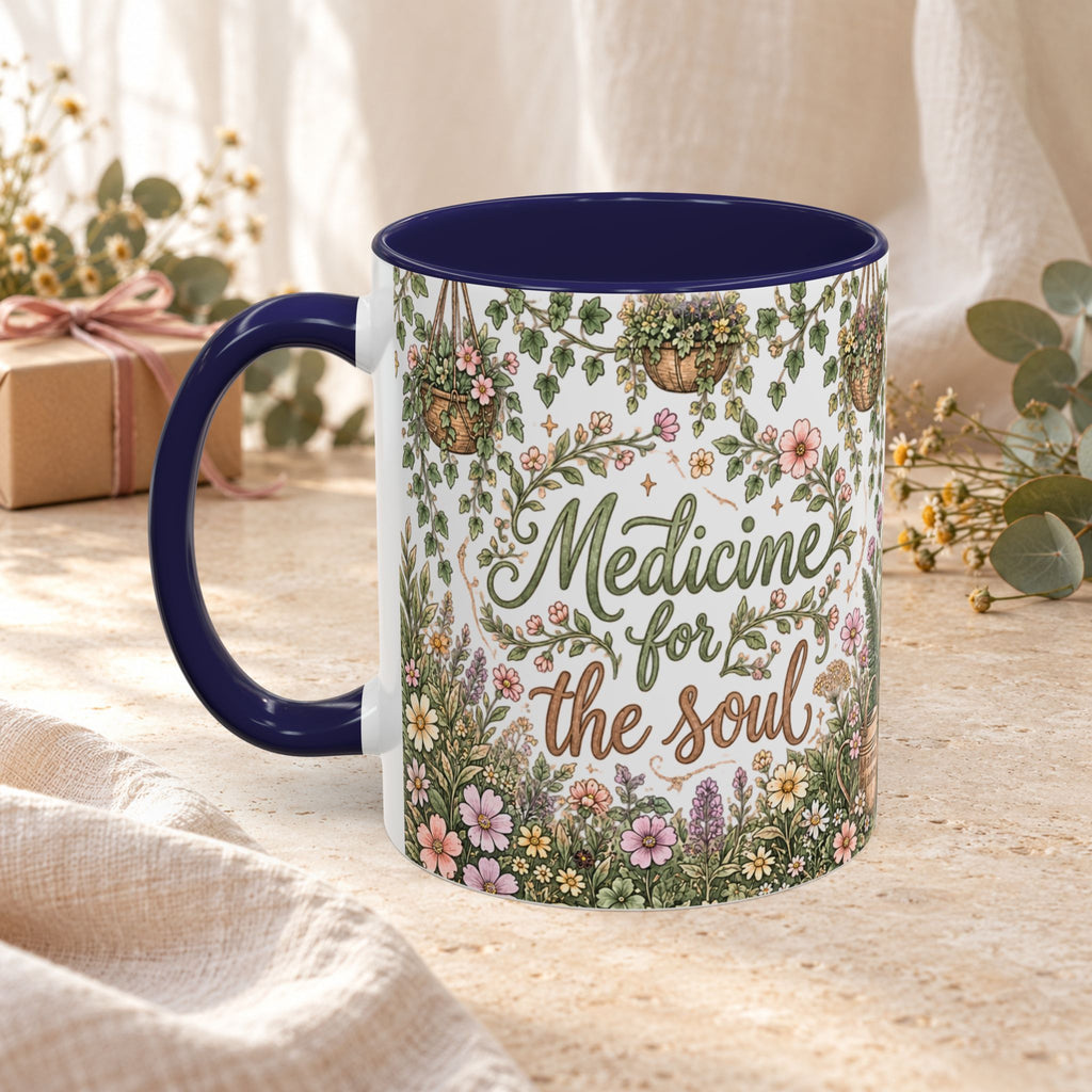 Medicine For The Soul Floral Coffee Mug (11oz or 15oz)