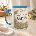 World's Best Grandma Floral Accent Coffee Mug – 11/15 oz