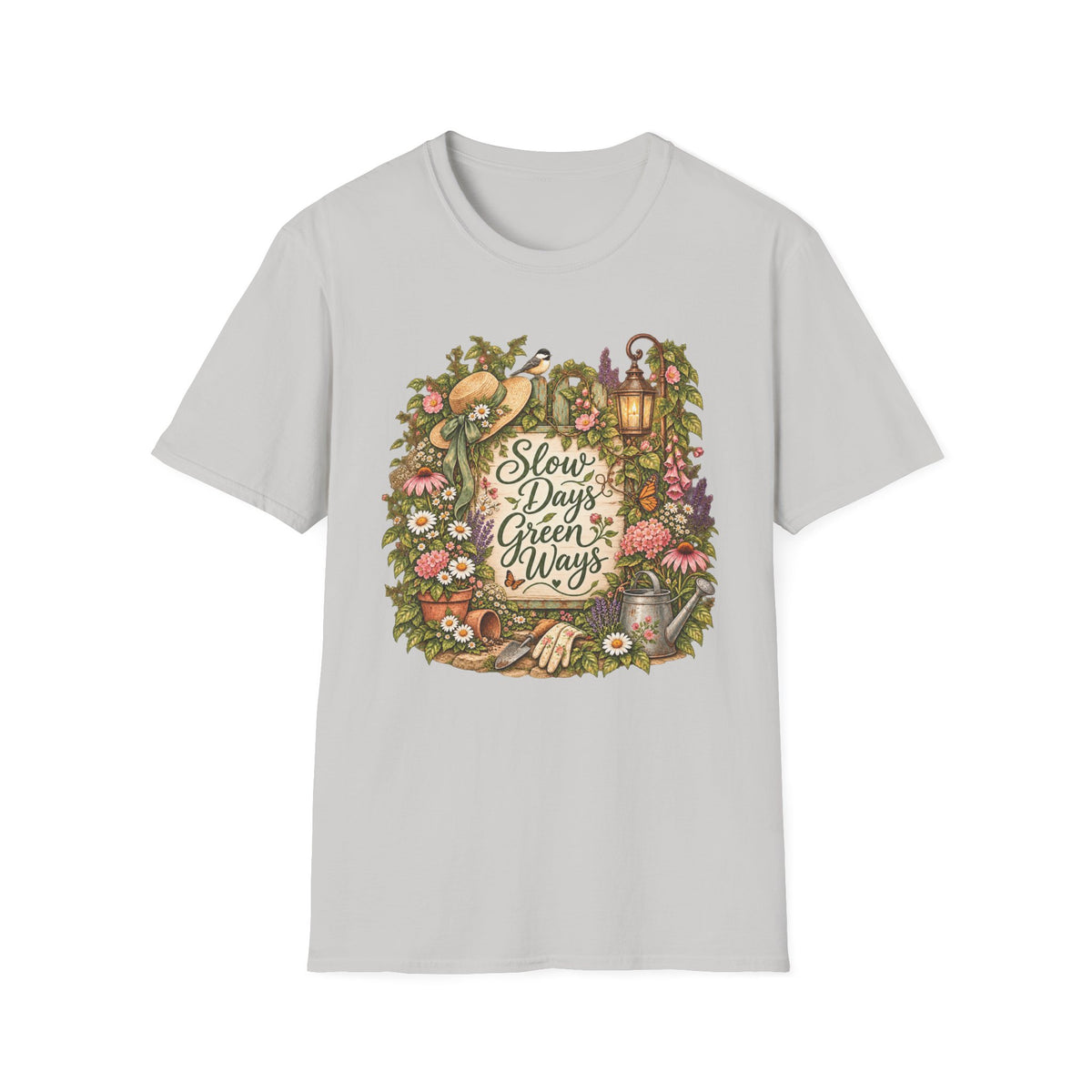 Slow Days Green Ways Garden Vignette C1 T-Shirt