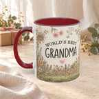 World's Best Grandma Floral Accent Coffee Mug – 11/15 oz
