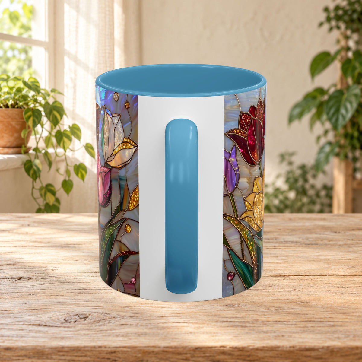 Stained Glass Tulips Flowers Coffee Accent Mug – 11/15oz