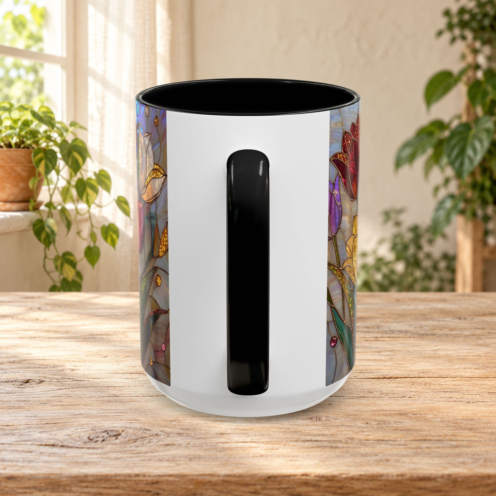 Stained Glass Tulips Flowers Coffee Accent Mug – 11/15oz